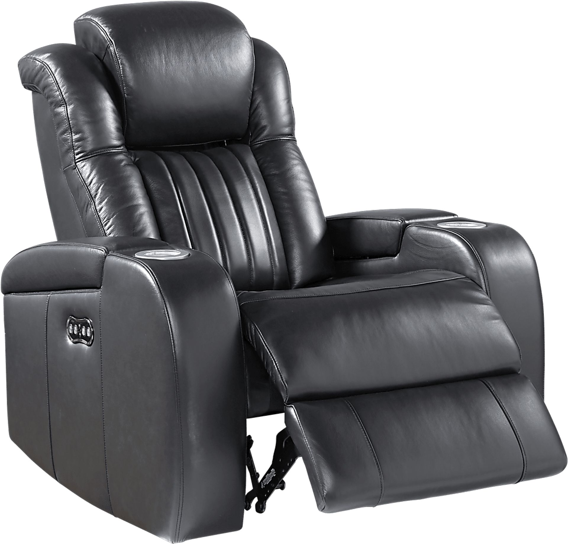 Servillo Black Leather Dual Power Recliner - Image 2