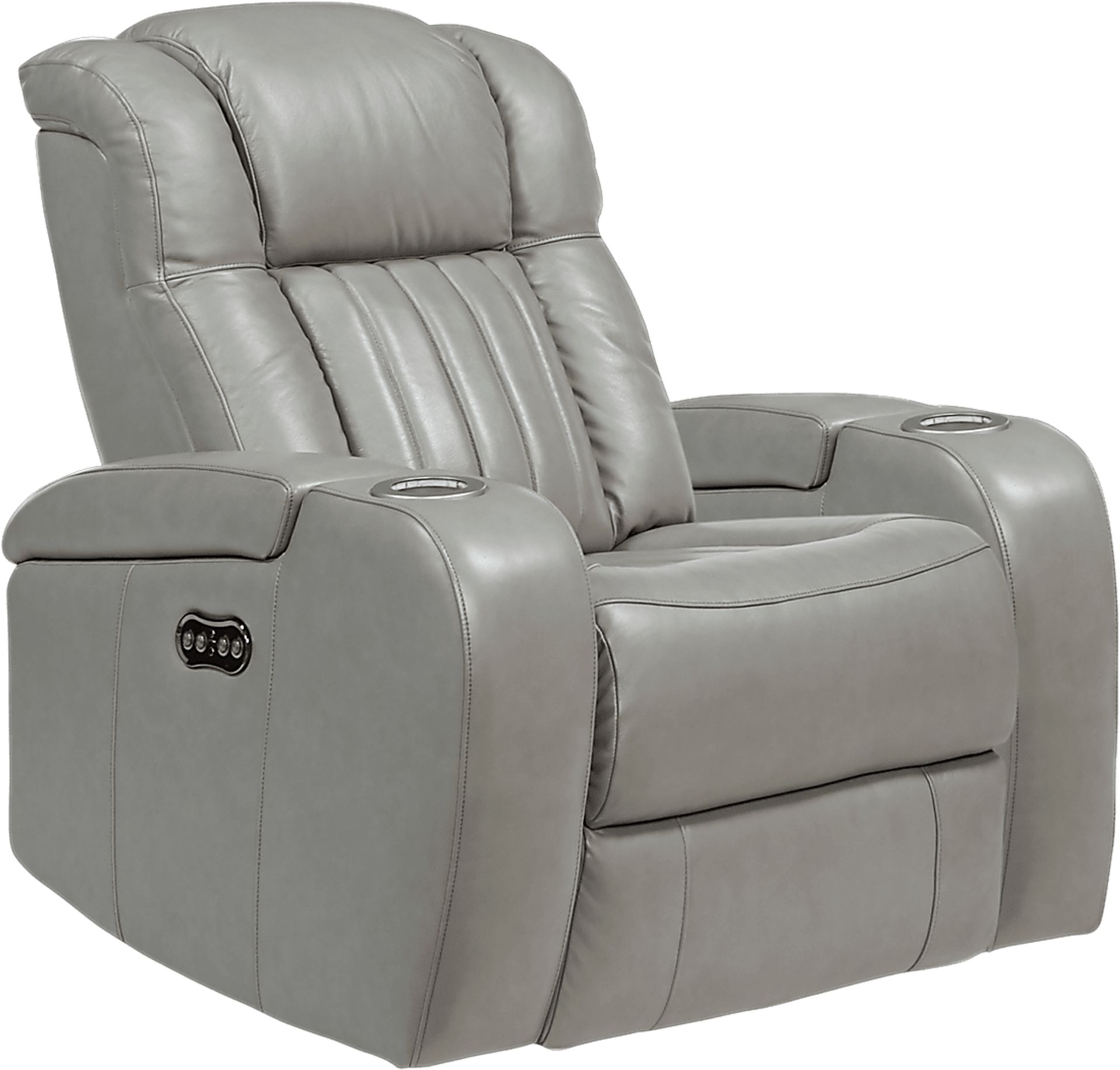 Servillo Platinum Leather Dual Power Recliner - Image 1