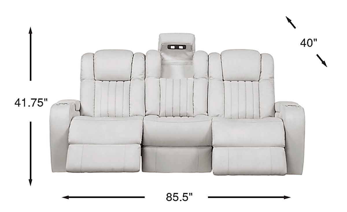 専用★超美品★drawerドゥロワー　ポップコーンジレ　ホワイト36 Servillo White Leather Power Reclining Sofa | Rooms to Go
