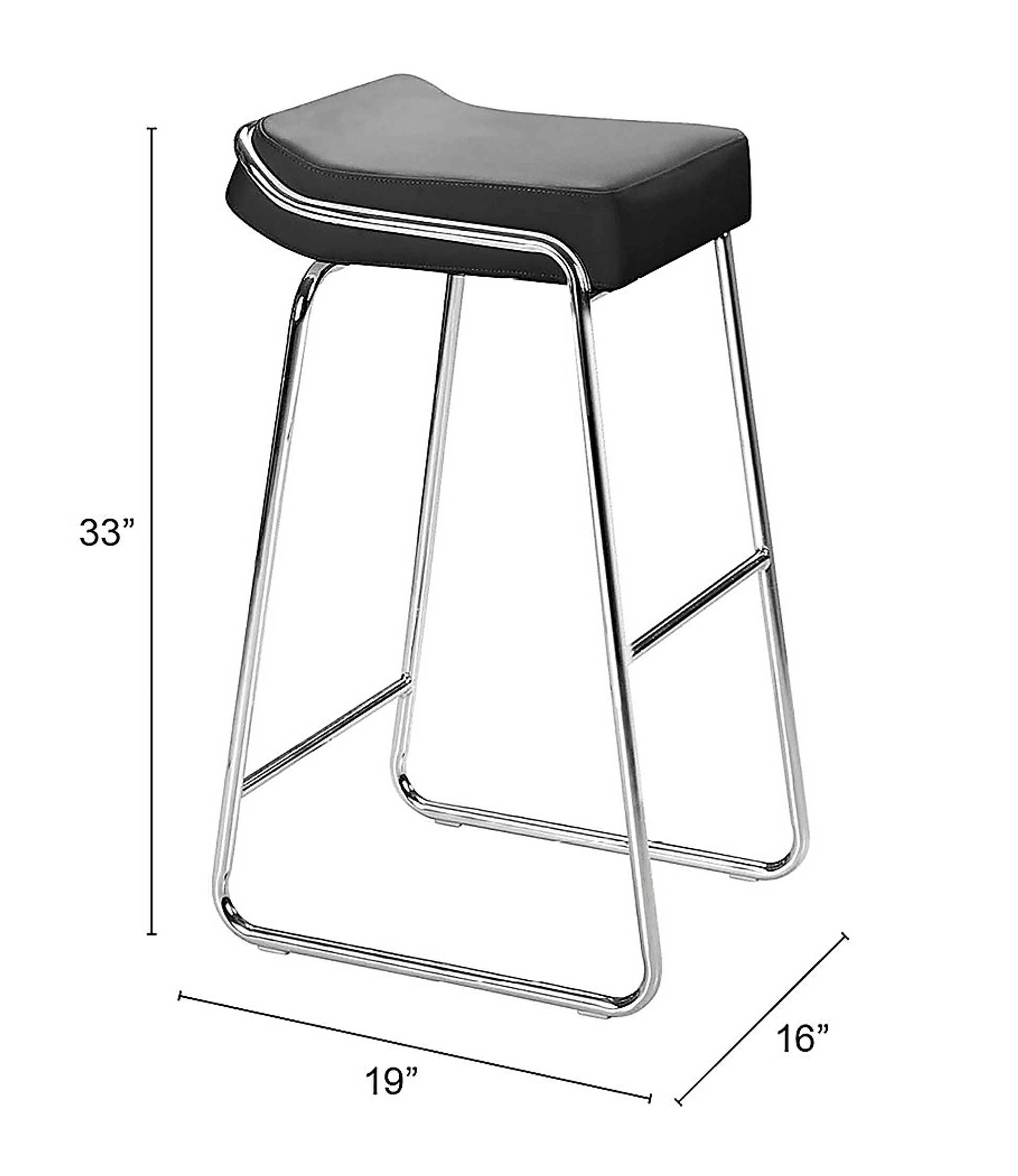 Setera Black Bar Stool, Set of 2 - Image 5