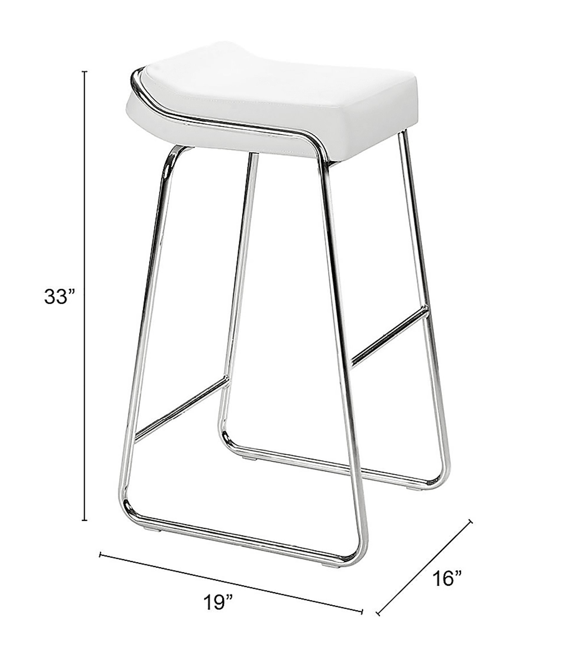 Setera White Bar Stool, Set of 2 - Image 5