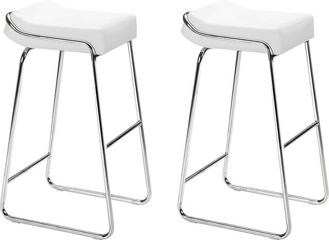 Setera White Bar Stool, Set of 2 - Thumbnail - Image 1
