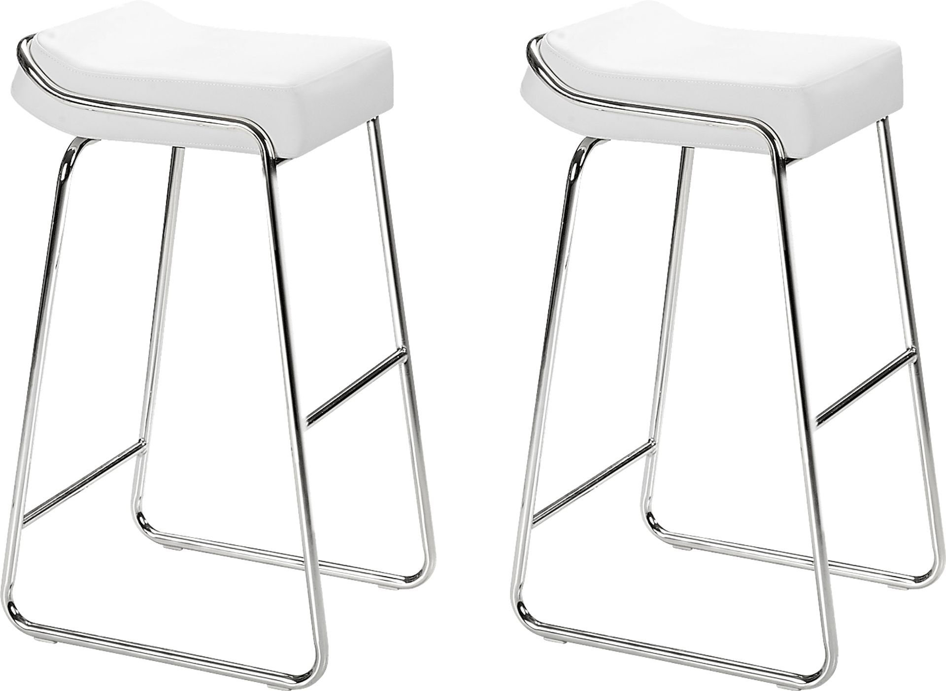 Setera White Bar Stool, Set of 2 - Image 1