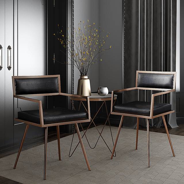 Seton Black Dining Chairs (Set of 2) - Thumbnail - Image 2