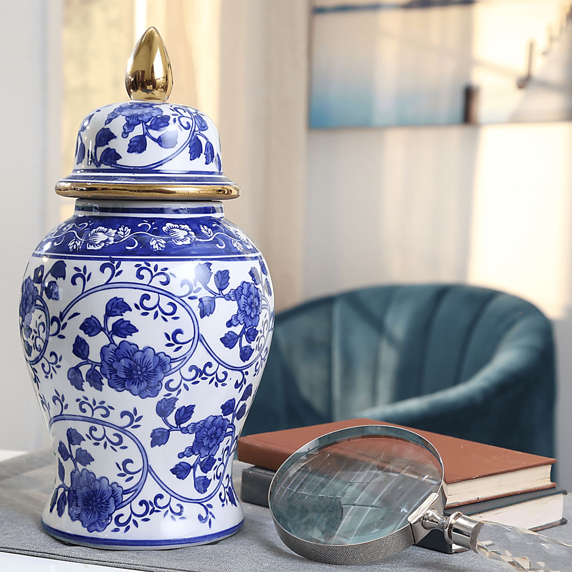 Severine Blue Temple Jar - Image 2