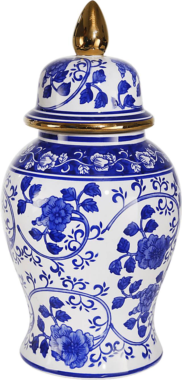 Severine Blue Temple Jar - Thumbnail - Image 1