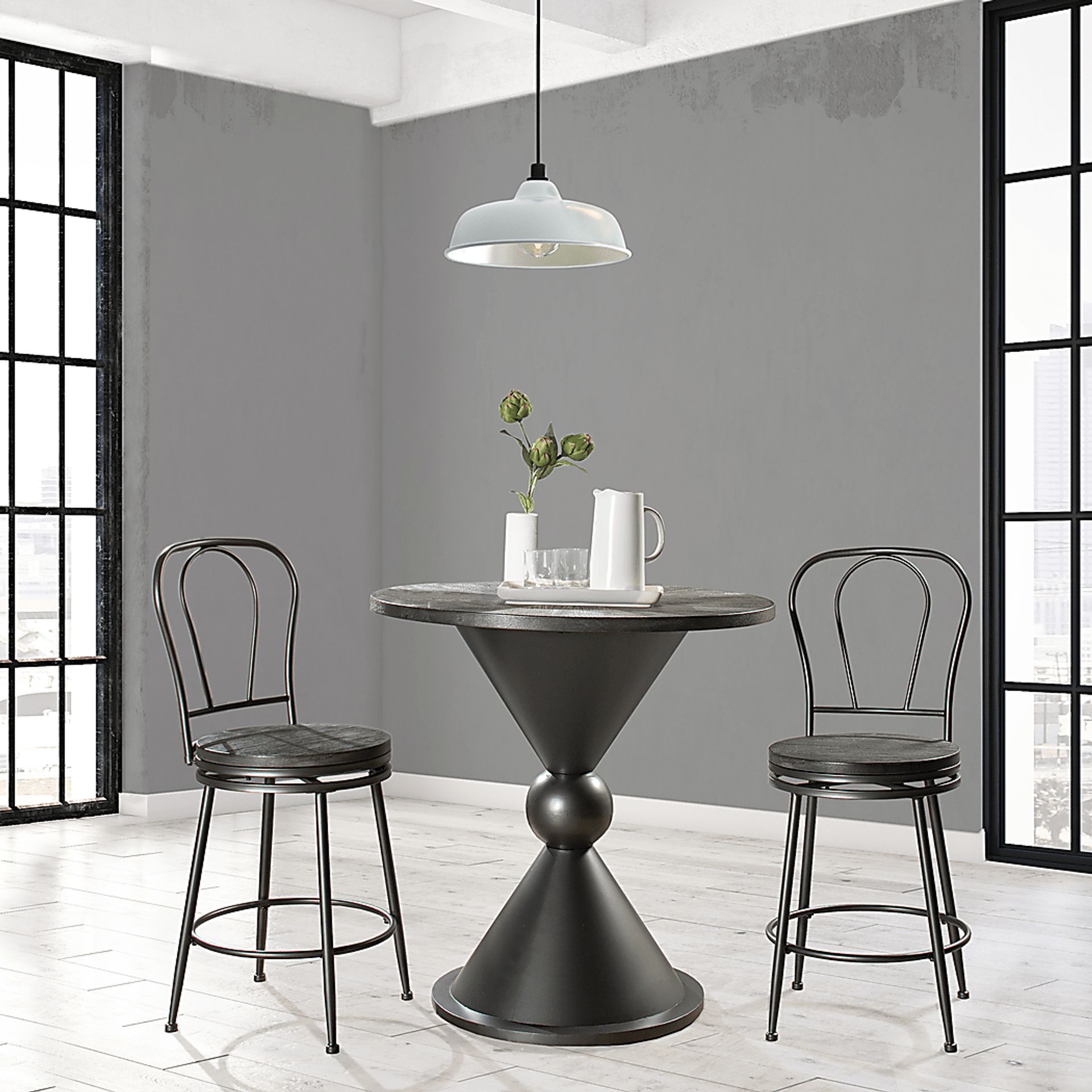 Severn Charcoal 3 Pc Counter Height Dining Set - Image 2