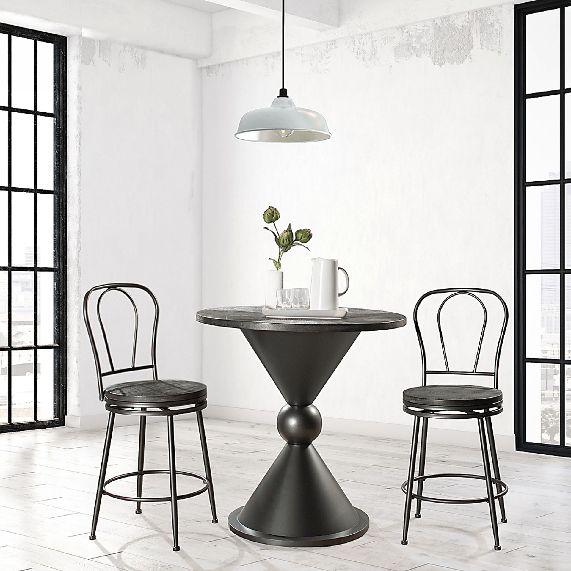 Severn Charcoal 3 Pc Counter Height Dining Set - Image 7