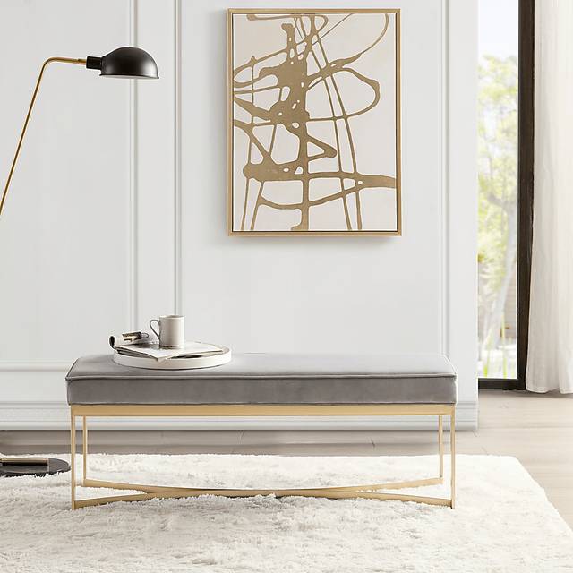 Sewall Gray Accent Bench - Thumbnail - Image 2