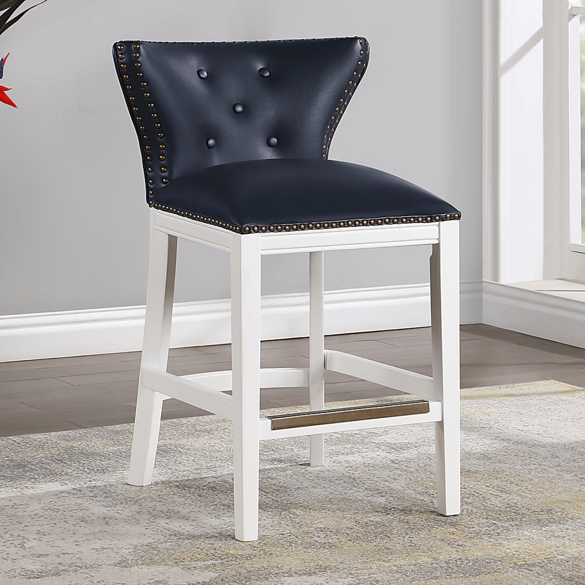 Seyres Dark Blue Counter Height Stool - Image 2