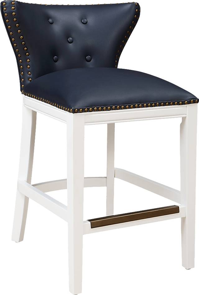 Seyres Dark Blue Counter Height Stool - Thumbnail - Image 3