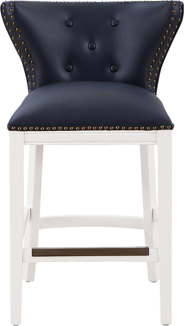 Seyres Dark Blue Counter Height Stool - Thumbnail - Image 4