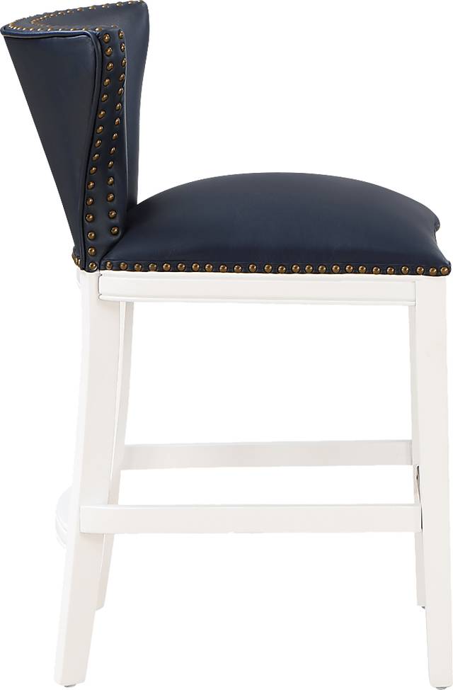 Seyres Dark Blue Counter Height Stool - Thumbnail - Image 6