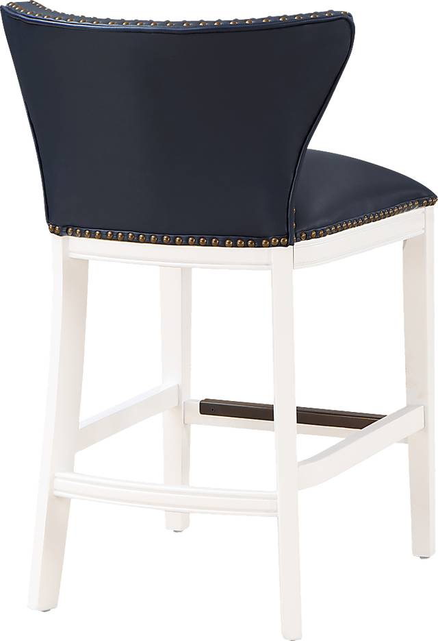 Seyres Dark Blue Counter Height Stool - Thumbnail - Image 7