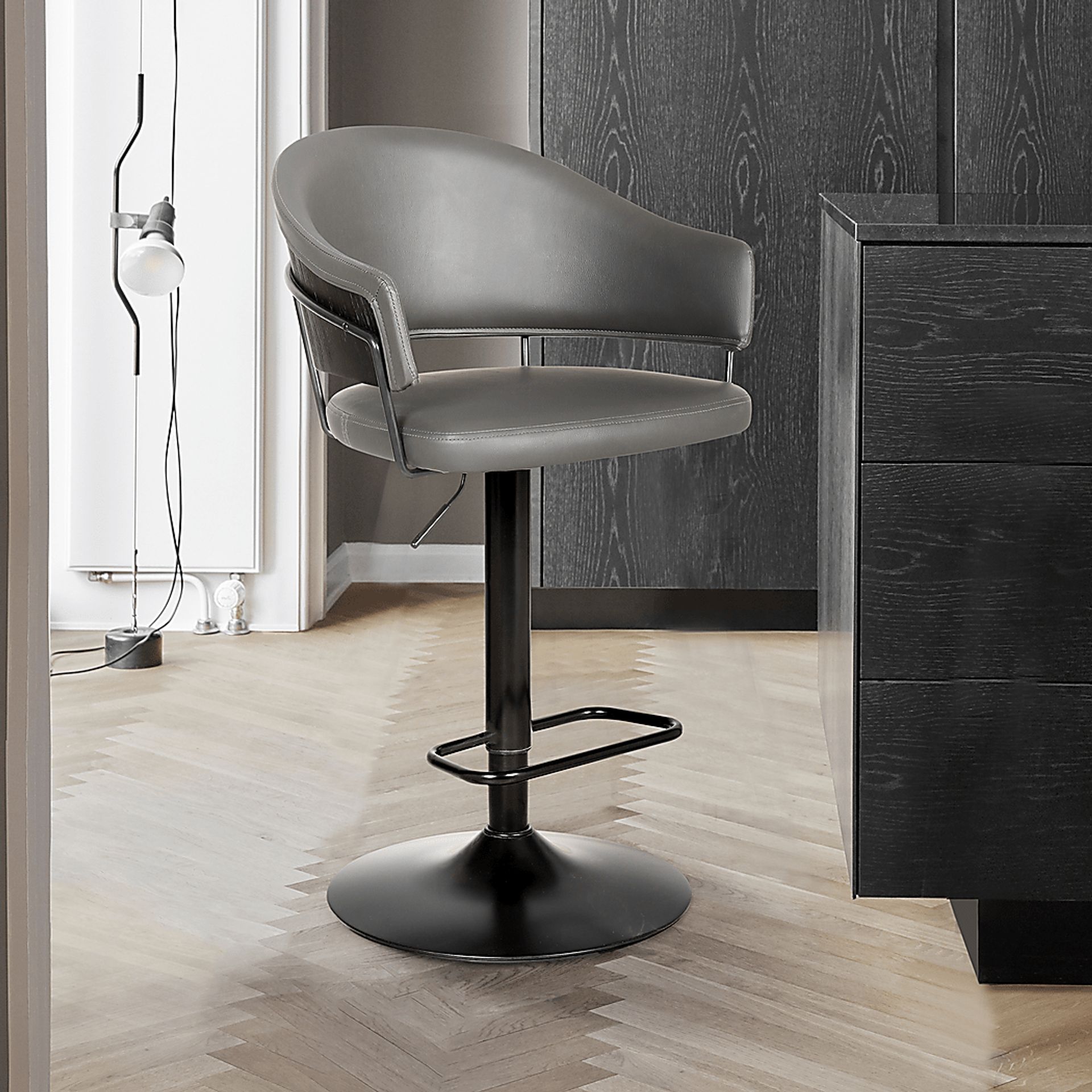 Shaahnaz Gray Adjustable Barstool - Image 2