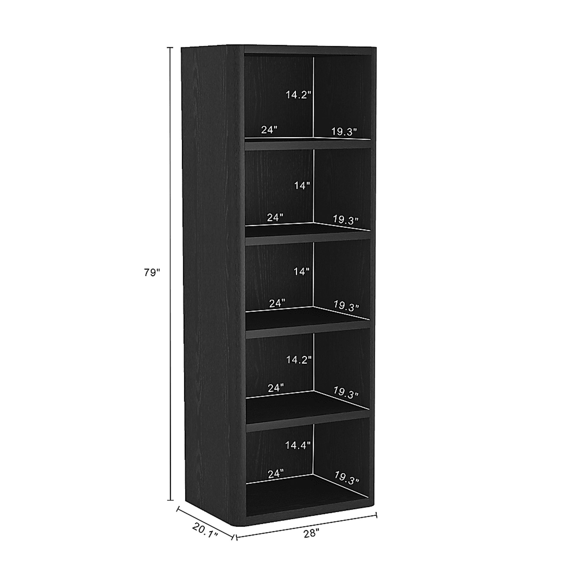 Shadebooks I Black Bookcase - Image 10