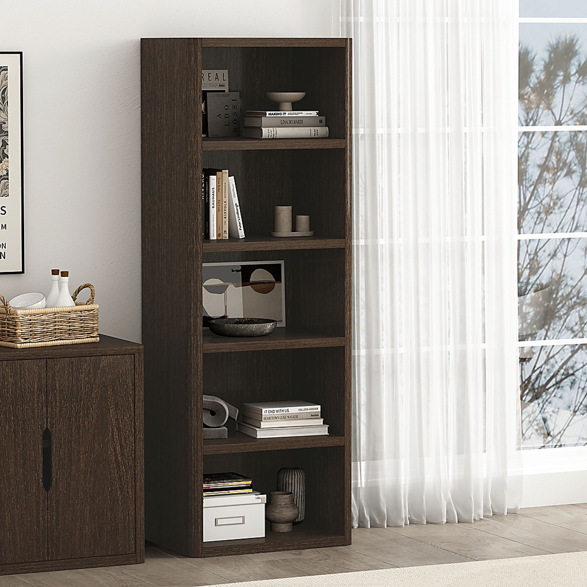 Shadebooks I Brown Bookcase - Image 2