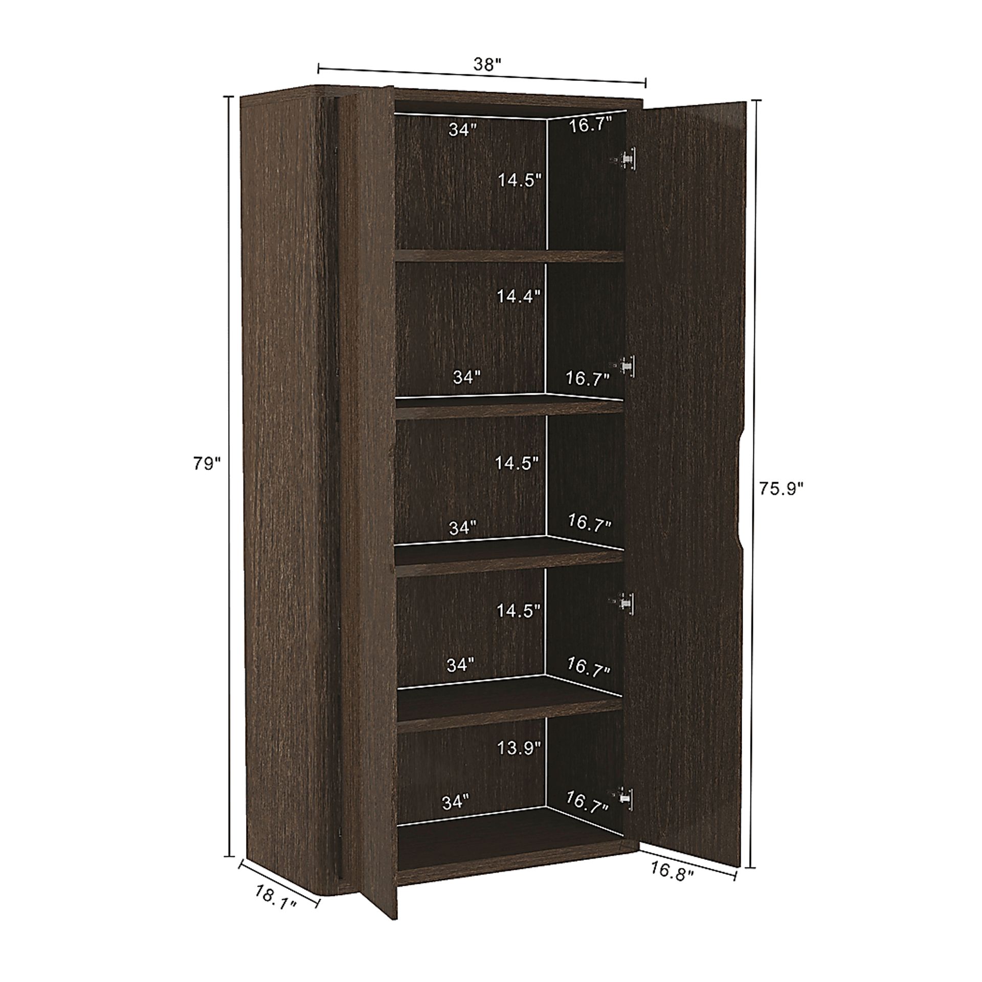 Shadebooks II Brown Storage Cabinet - Image 6