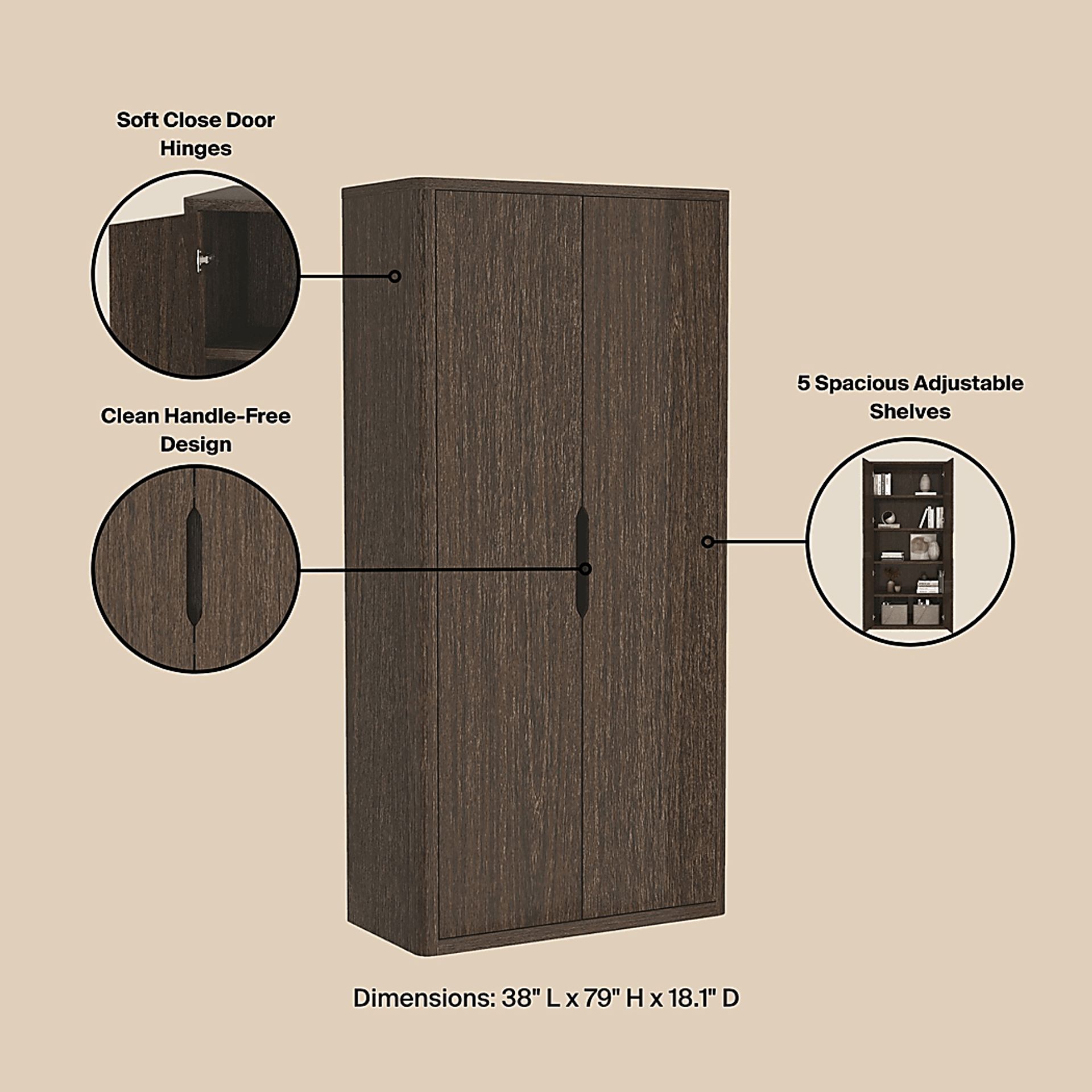 Shadebooks II Brown Storage Cabinet - Image 10