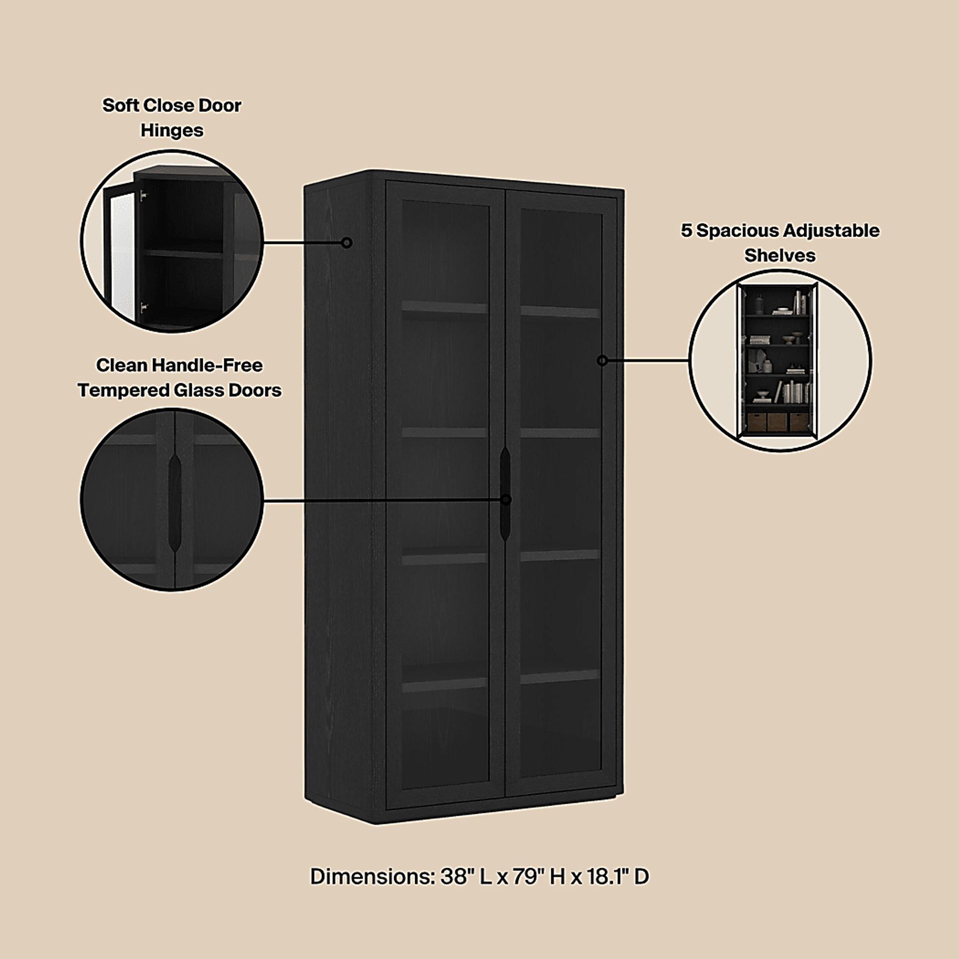Shadebooks III Black Accent Cabinet - Image 4
