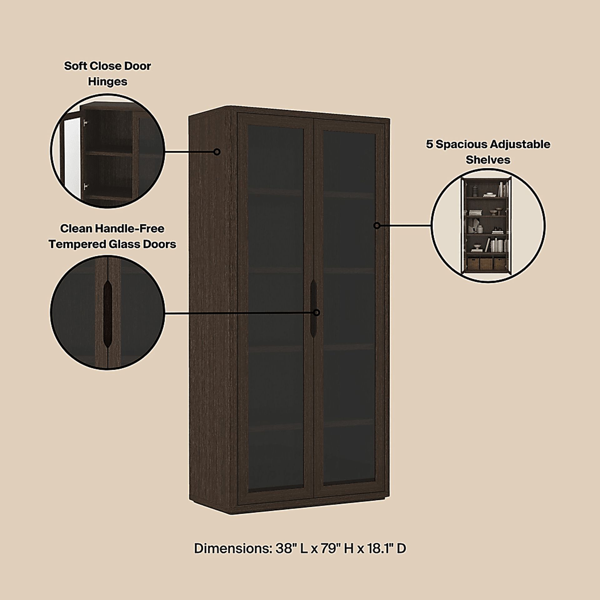 Shadebooks III Brown Accent Cabinet - Image 4
