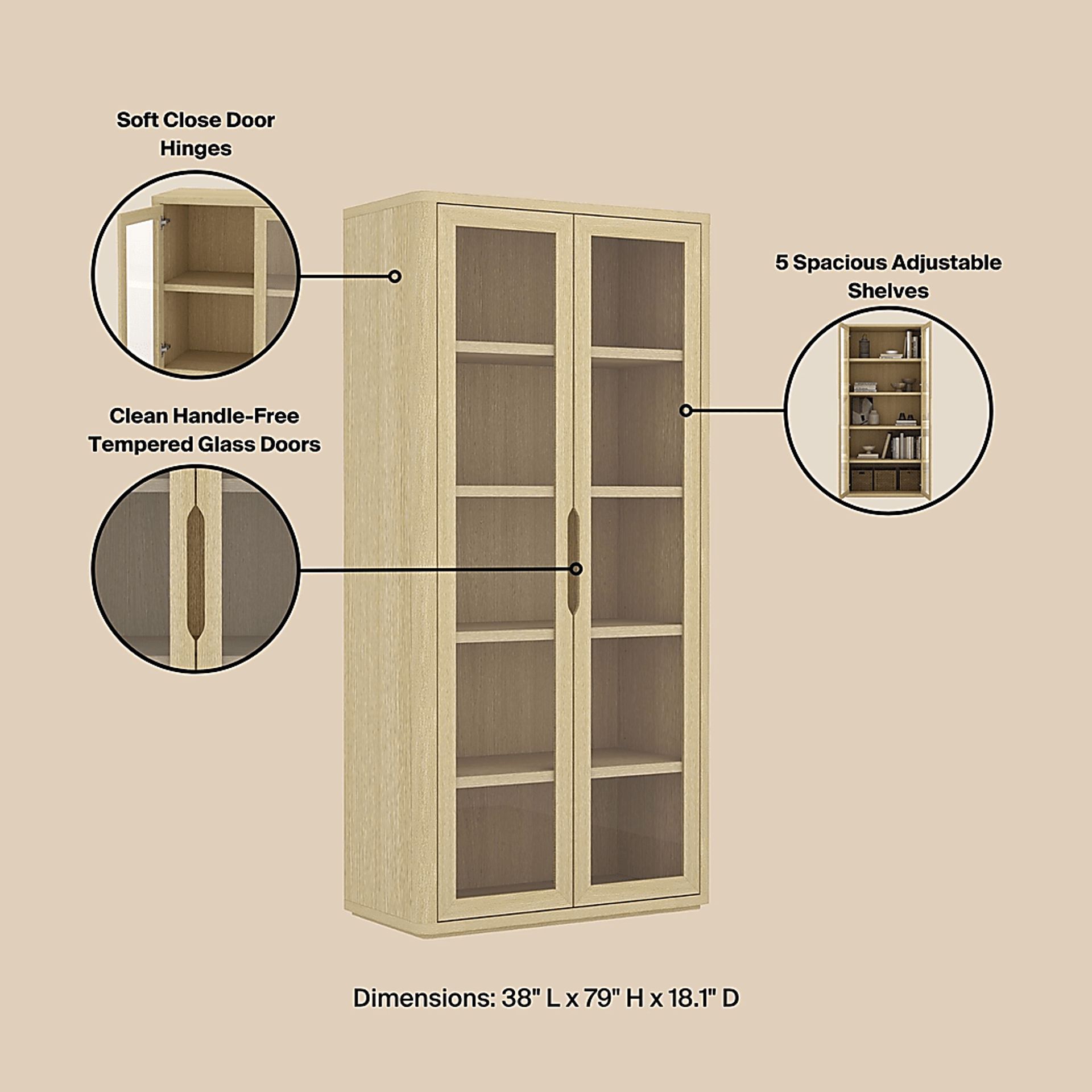 Shadebooks III Natural Accent Cabinet - Image 9