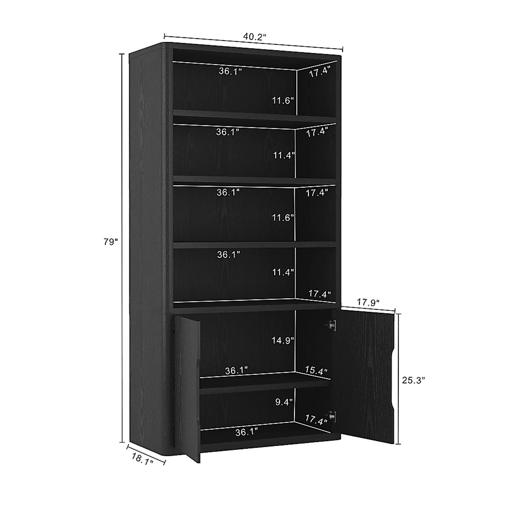 Shadebooks IV Black Bookcase - Image 5