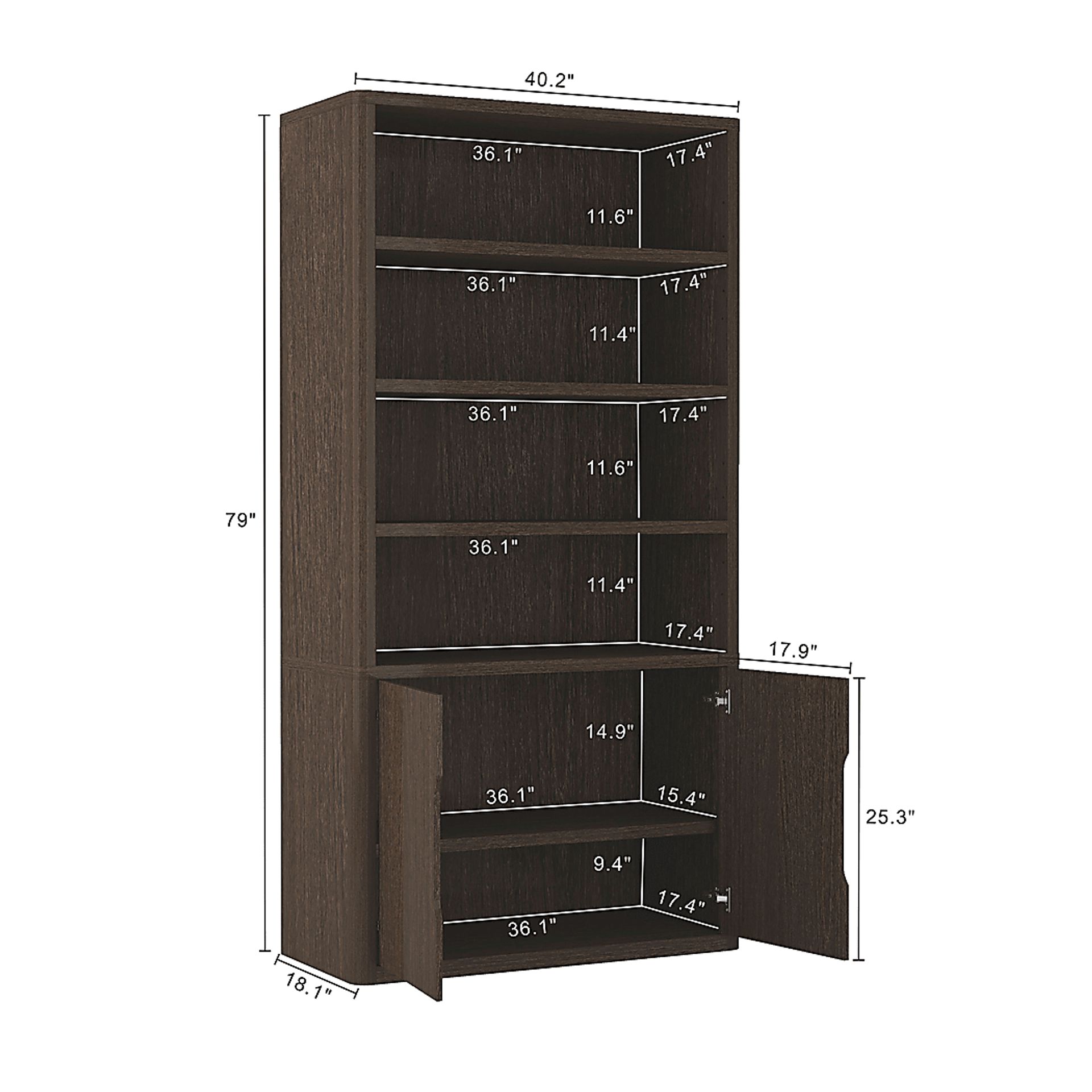Shadebooks IV Brown Bookcase - Image 5