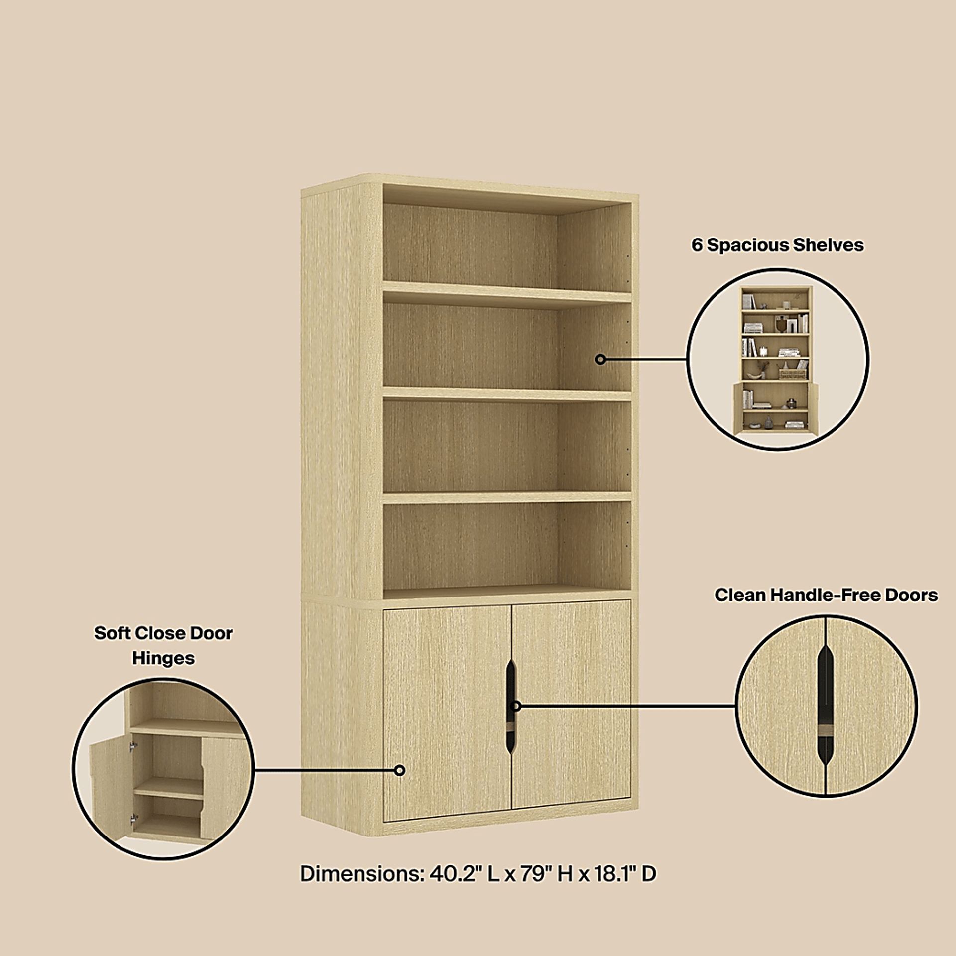 Shadebooks IV Natural Bookcase - Image 8
