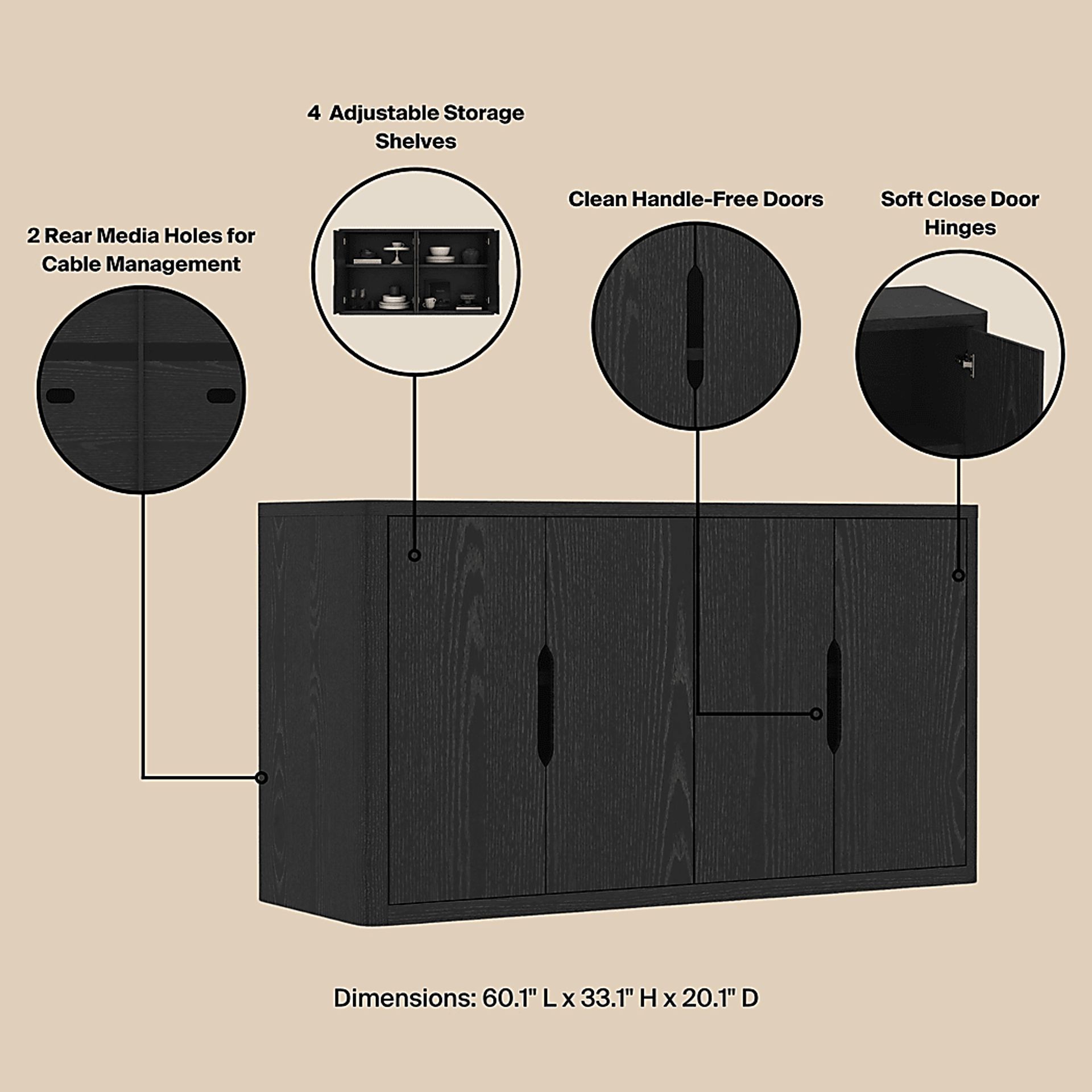Shadebooks V Black Sideboard - Image 9