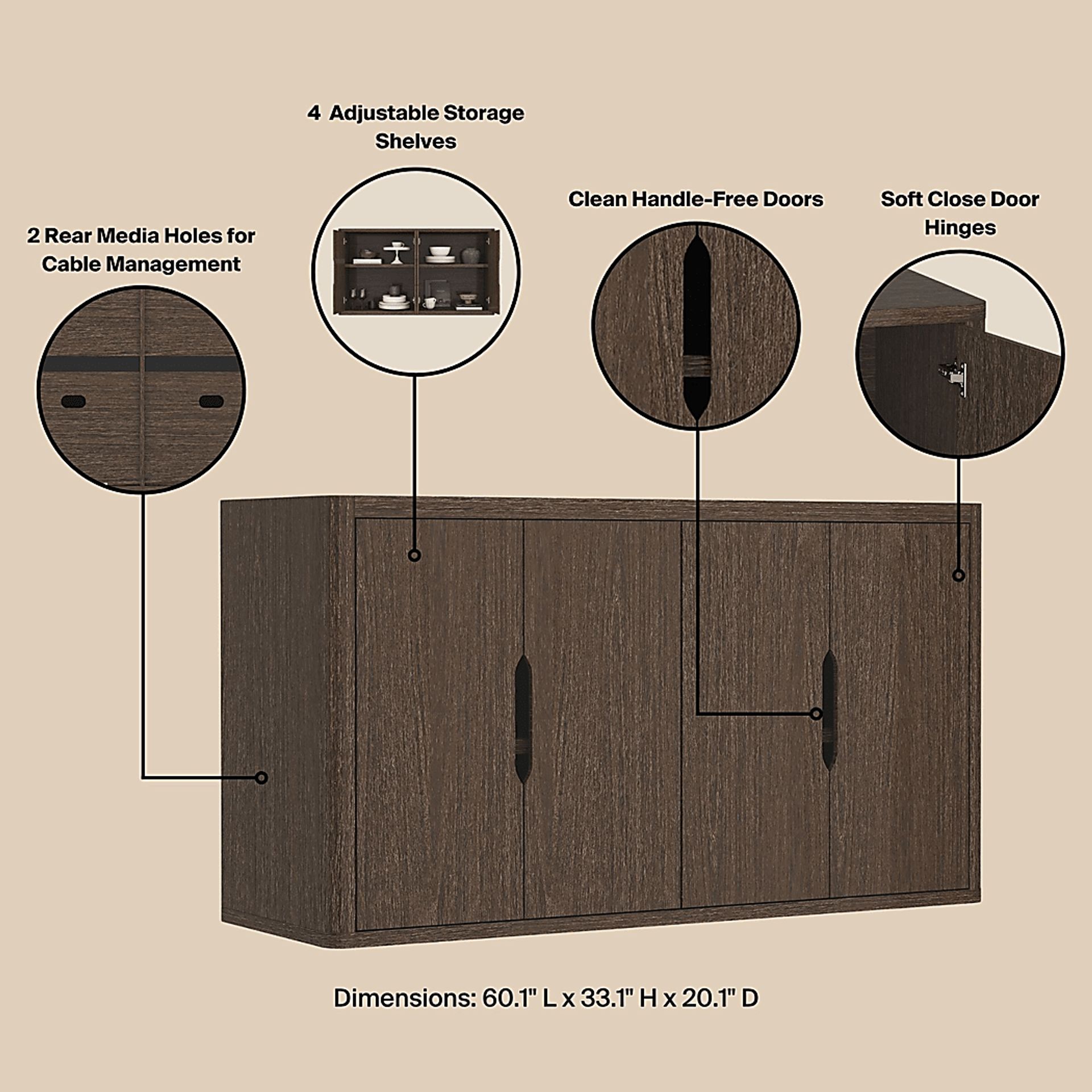 Shadebooks V Brown Sideboard - Image 6