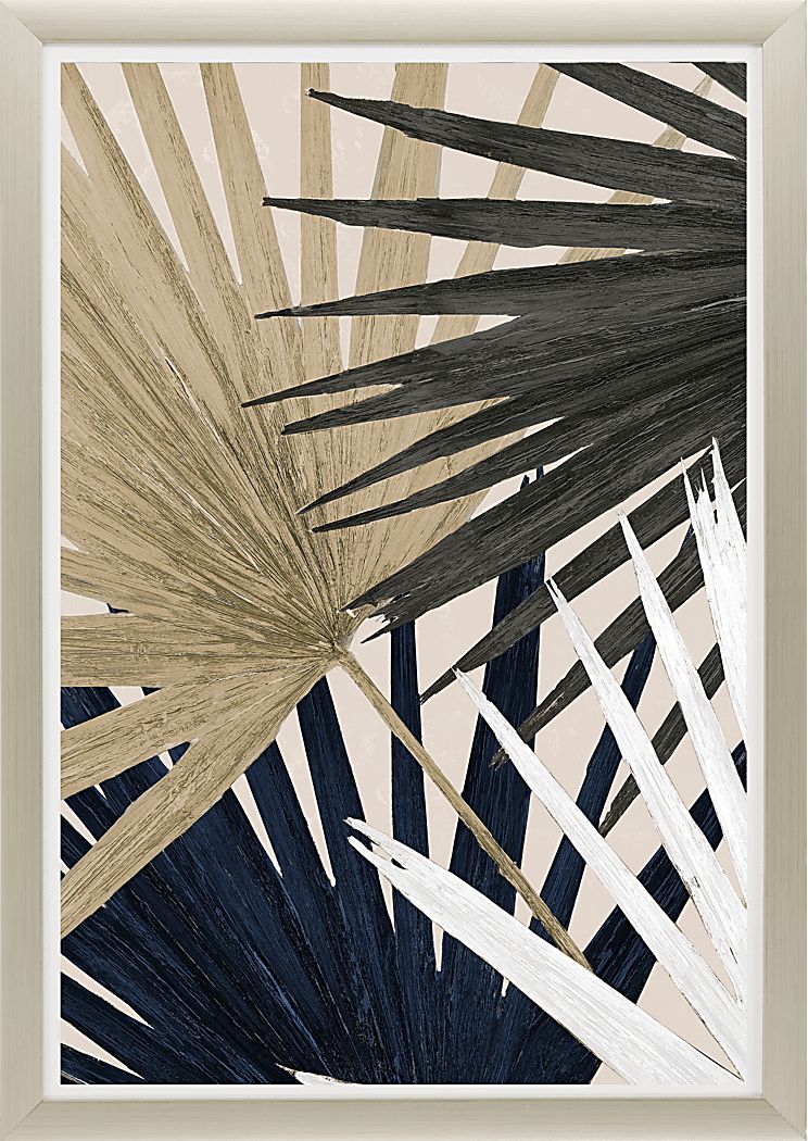 Shaded Palms Blue Framed Artwork