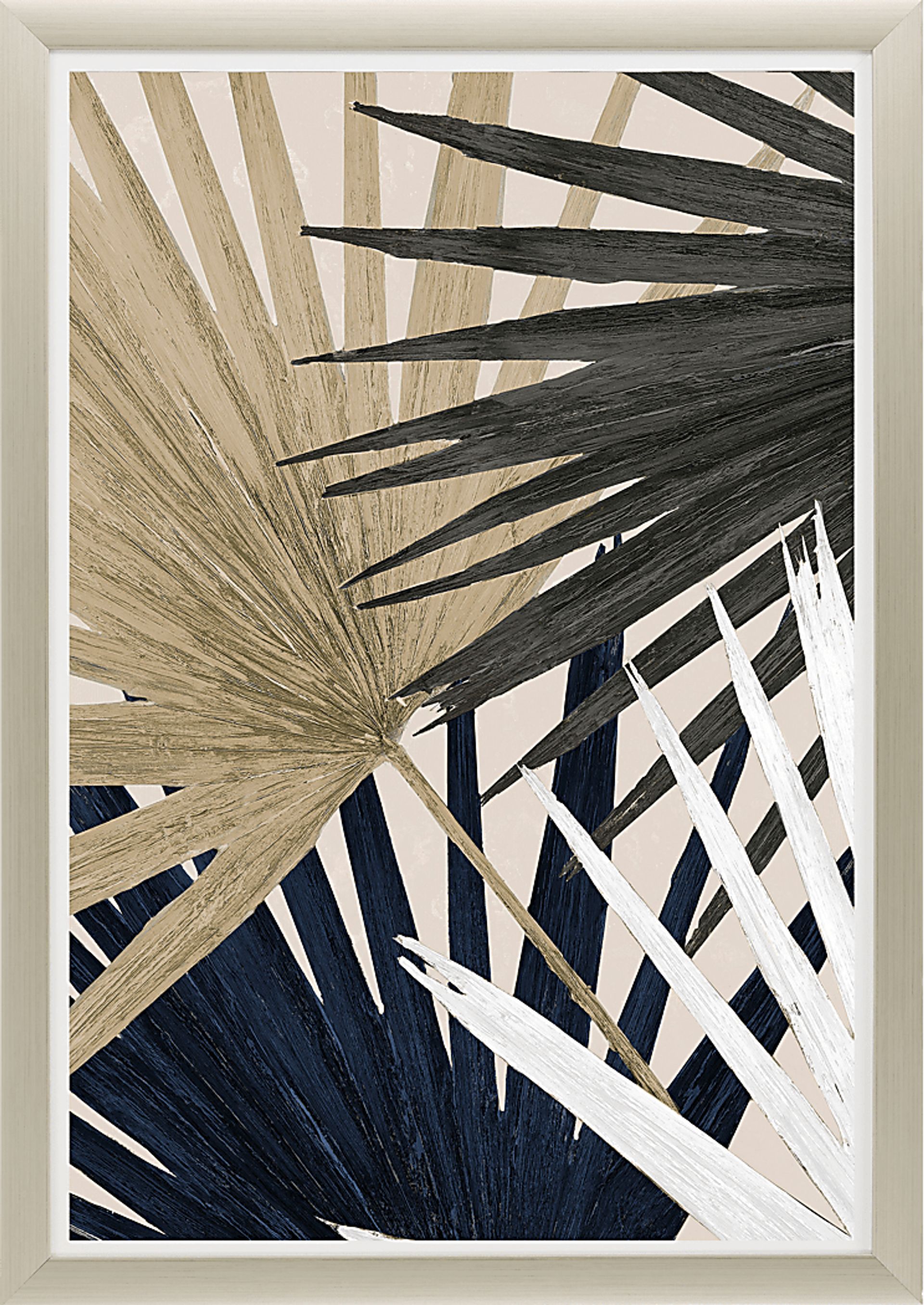 Shaded Palms Blue Framed Artwork - Image 1