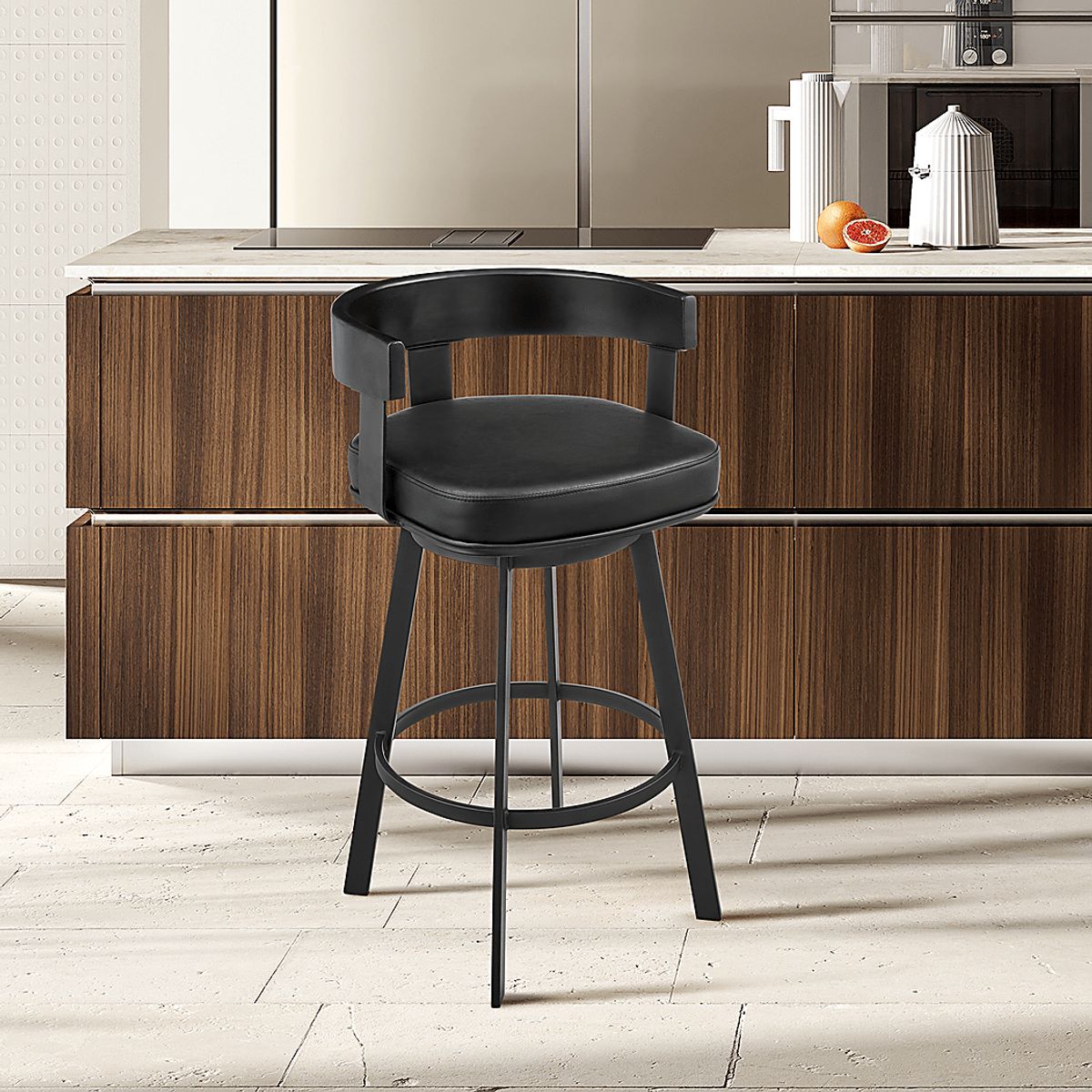 Shadefly I Black Swivel Barstool | Rooms to Go