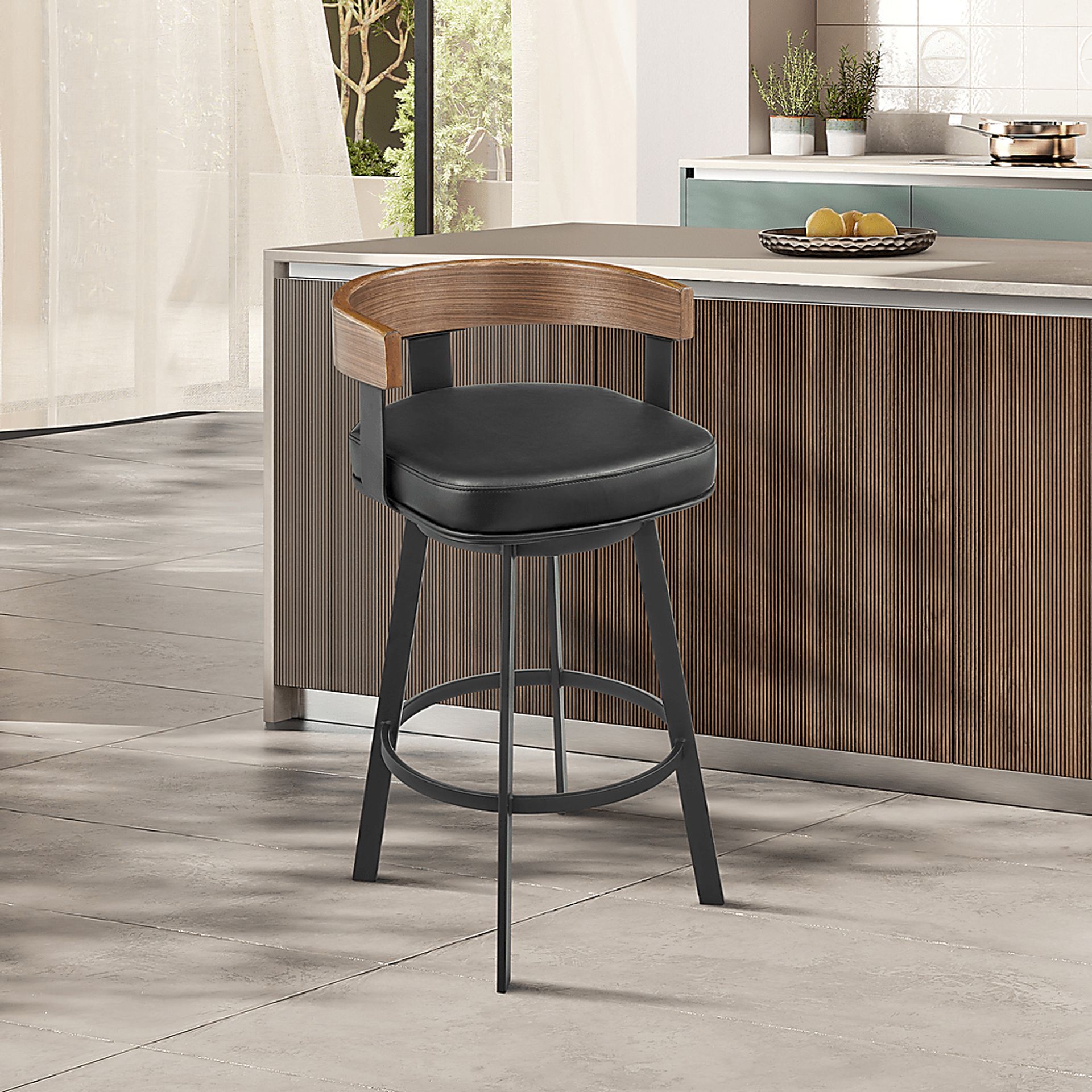 Shadefly II Black and Brown Barstool - Image 2
