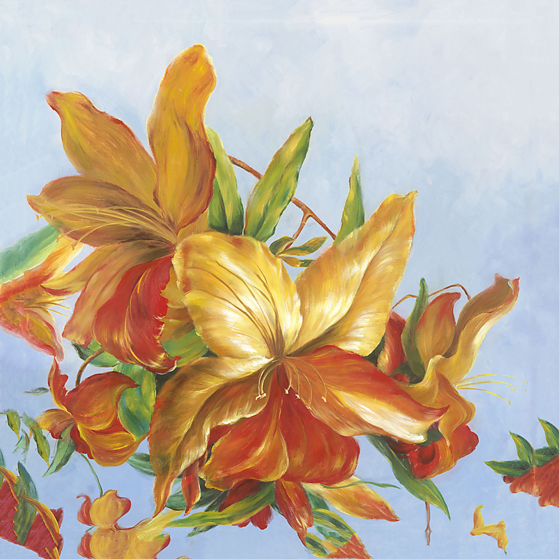 Shades of Orange 5' Square Canvas Artwork - Image 1