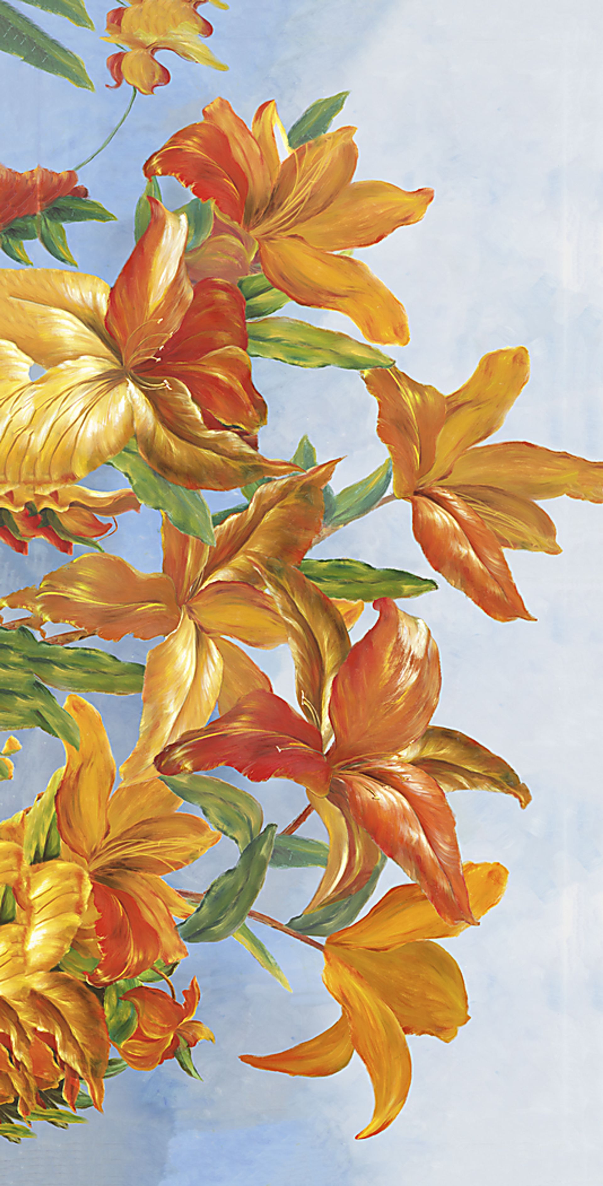 Shades of Orange 7' Long Canvas Artwork - Image 1