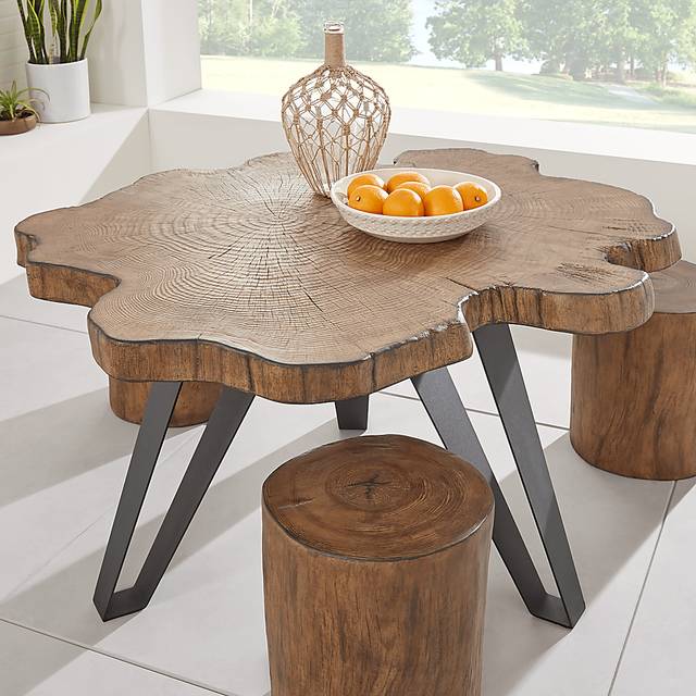 Shady Oak Pecan Round 5 Pc Dining Set - Thumbnail - Image 3