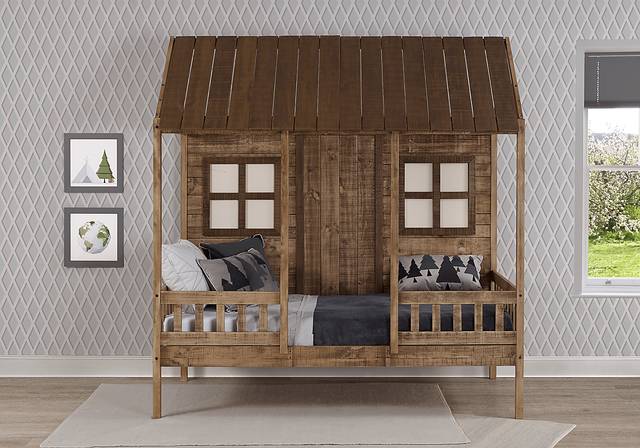 Shady Porch Brown Twin Jr. Loft Bed - Thumbnail - Image 2