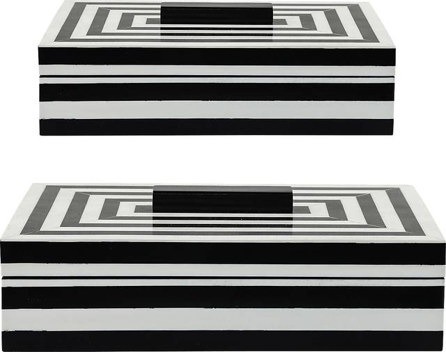 Shadyside Black Decorative Box, Set of 2 - Thumbnail - Image 1