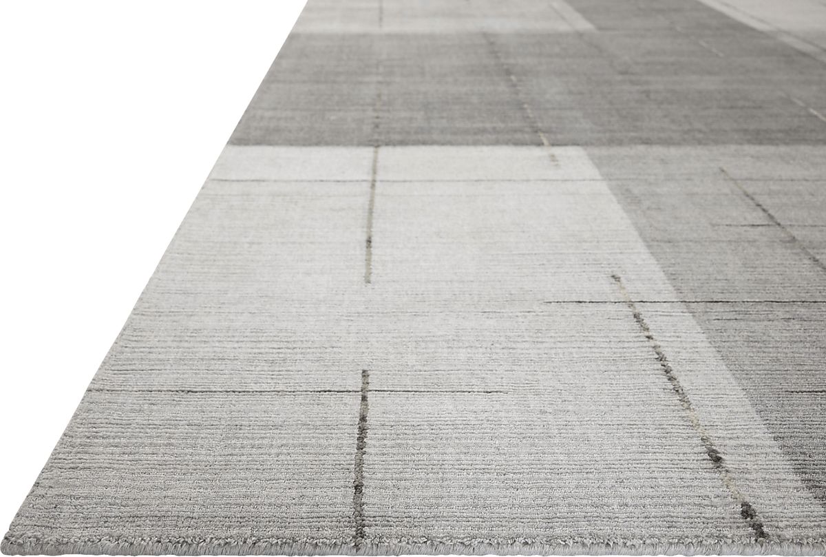 Shalin Light Gray Wool Fabric Rug | Rooms to Go