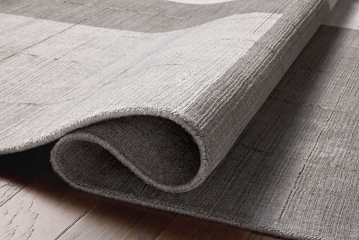 Shalin Light Gray Wool Fabric Rug | Rooms to Go