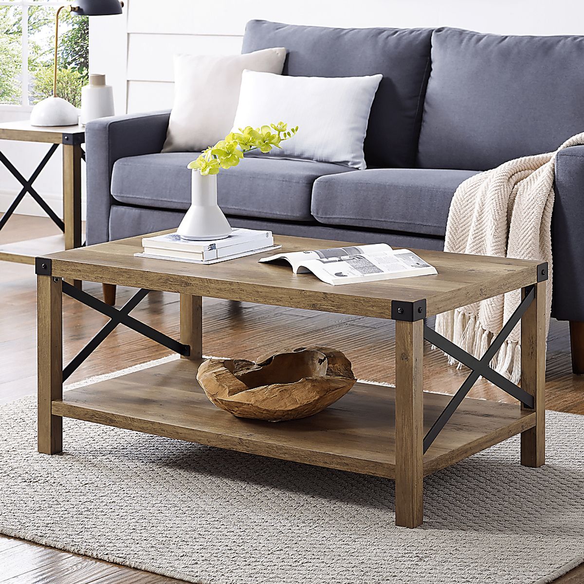 Shamblin Oak Dark Wood,Light Wood Cocktail Table | Rooms to Go