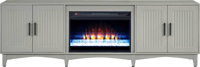 Shanewood II Gray 84 in. Console with Electric Fireplace - Thumbnail - Image 1