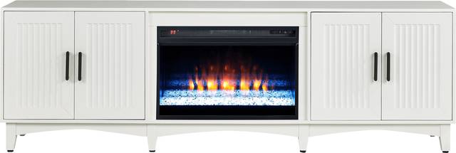 Shanewood II White 84 in. Console with Electric Fireplace - Thumbnail - Image 1