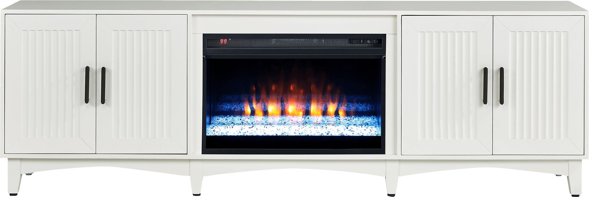Shanewood II White 84 in. Console with Electric Fireplace - Image 1