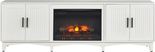 Shanewood II White 84 in. Console with Electric Log Fireplace
