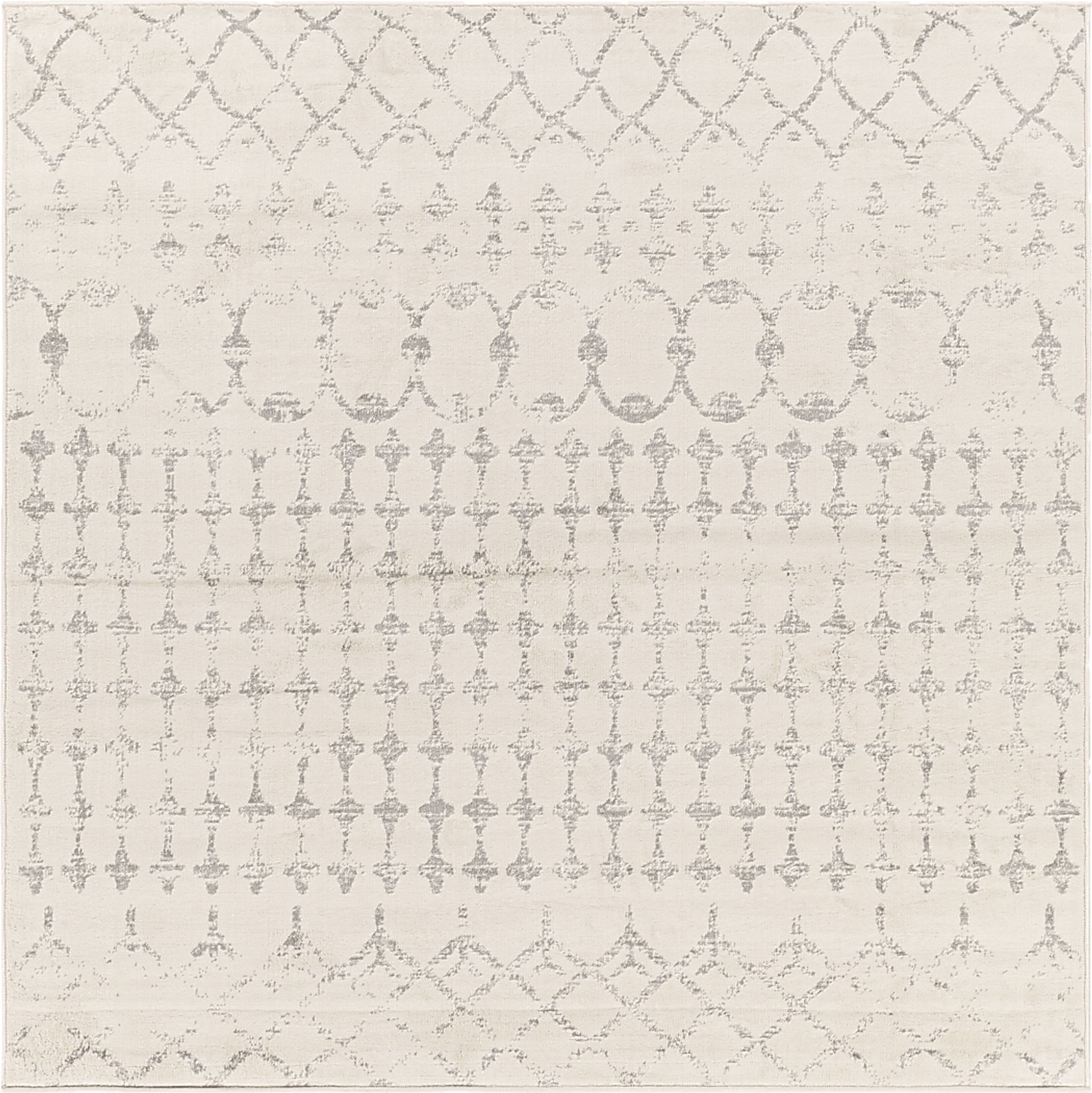 Sharease II Off-White 6'7 Square Rug - Image 1