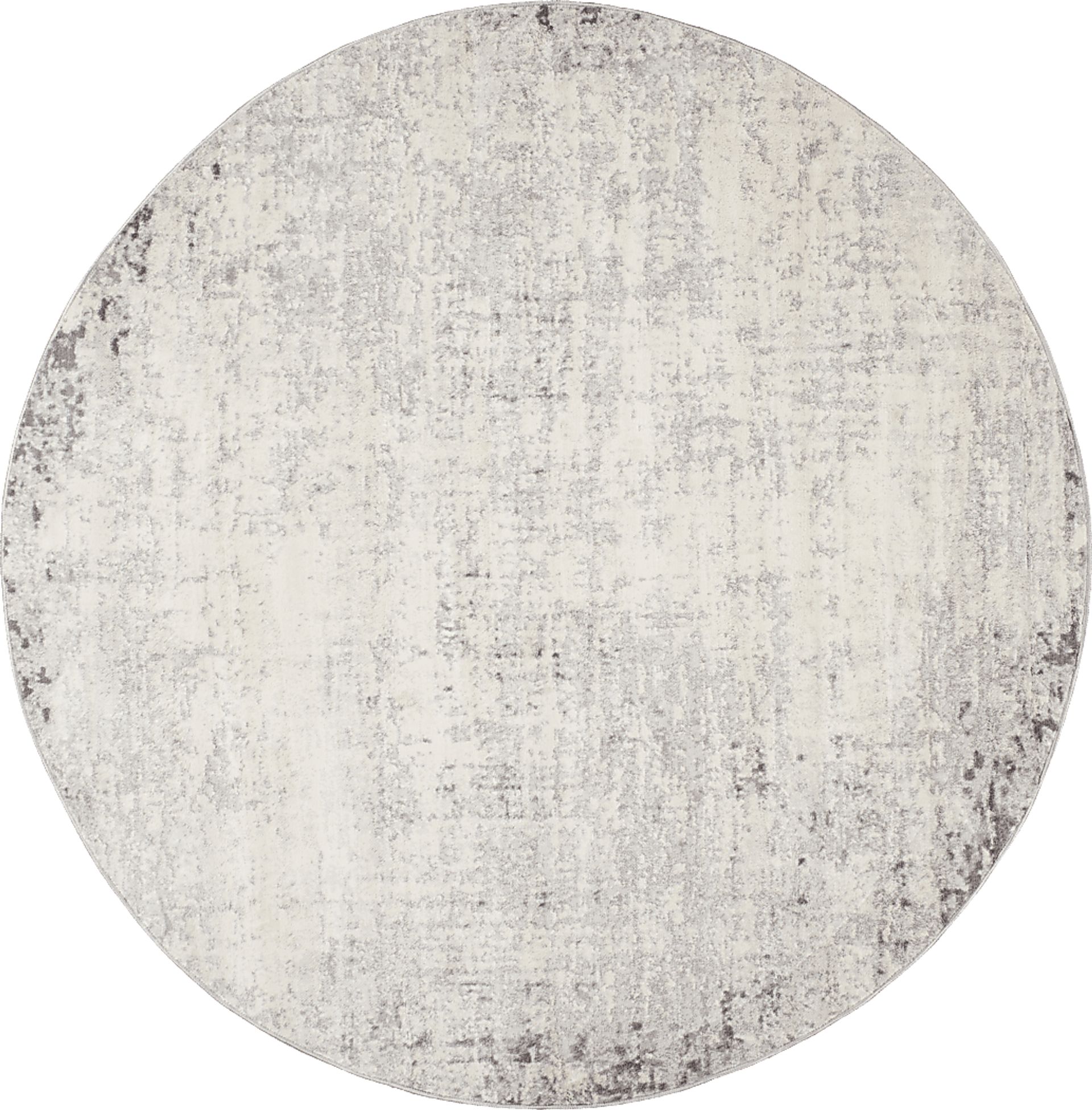 Sharease V Gray 7'10 Round Rug - Image 1