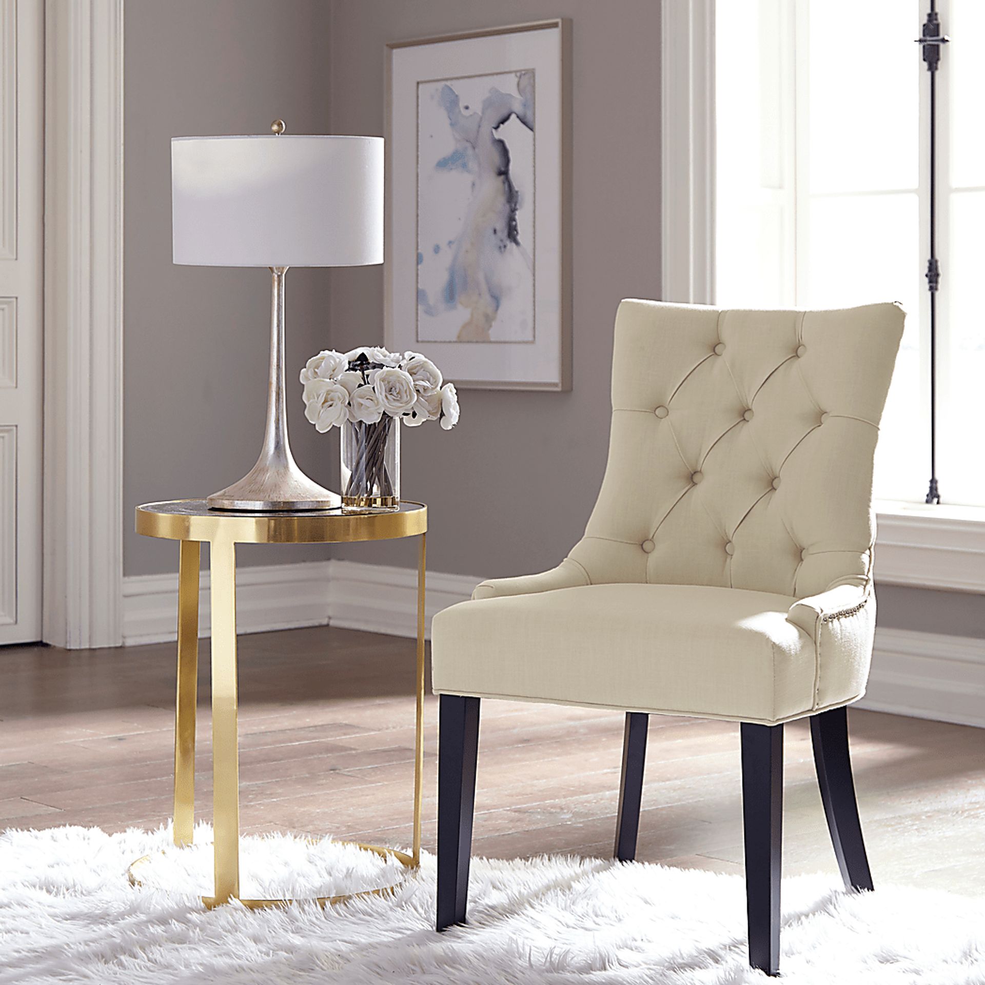Shari Beige Dining Chair - Image 4